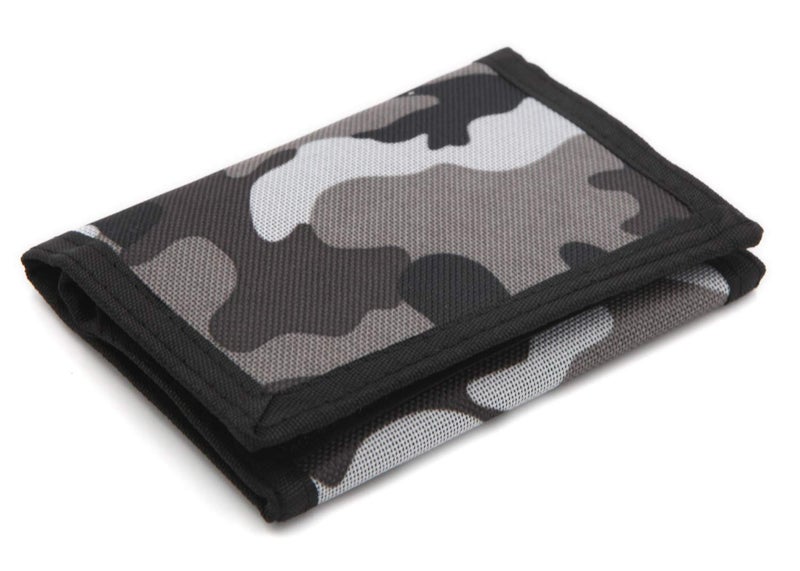 JONYEE Kids Wallet for Boys and Girls, Novelty Wallet for Boys Ages 5-7, Camo Teen Wallet for Kids Birthday Gifts (Gray) - Image 1